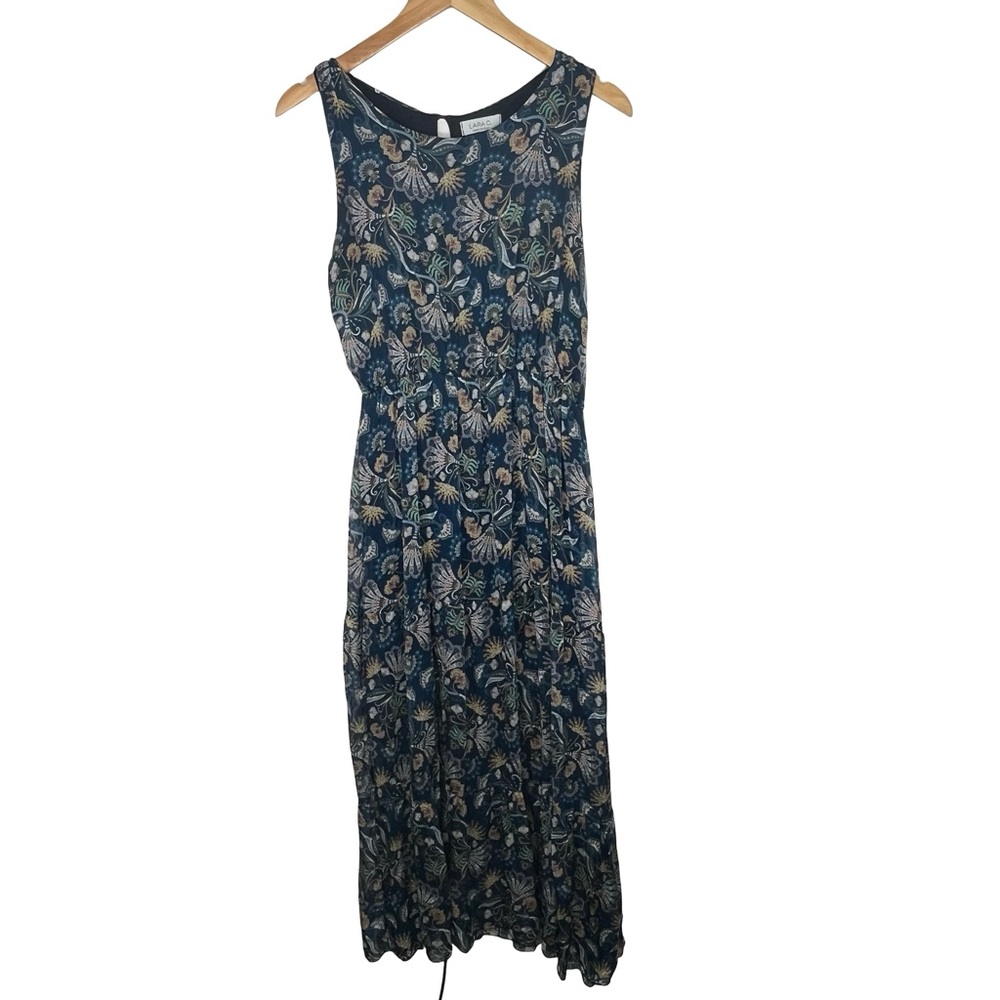Lara Guidotti Tiered Floral Silk Blend Sleeveless Maxi Dress